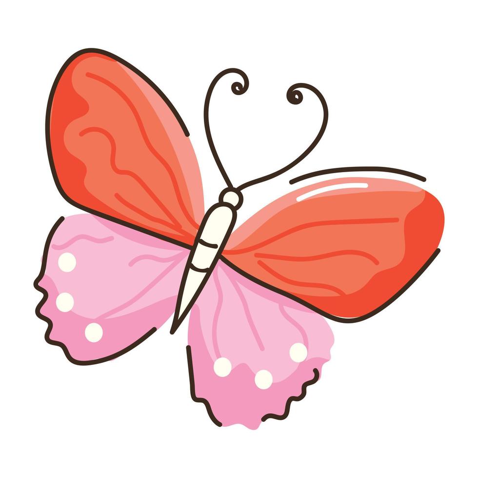 icona piatta della farfalla dal design accattivante vettore
