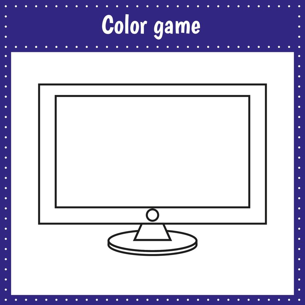 Pagina da colorare di una tv per bambini vettore