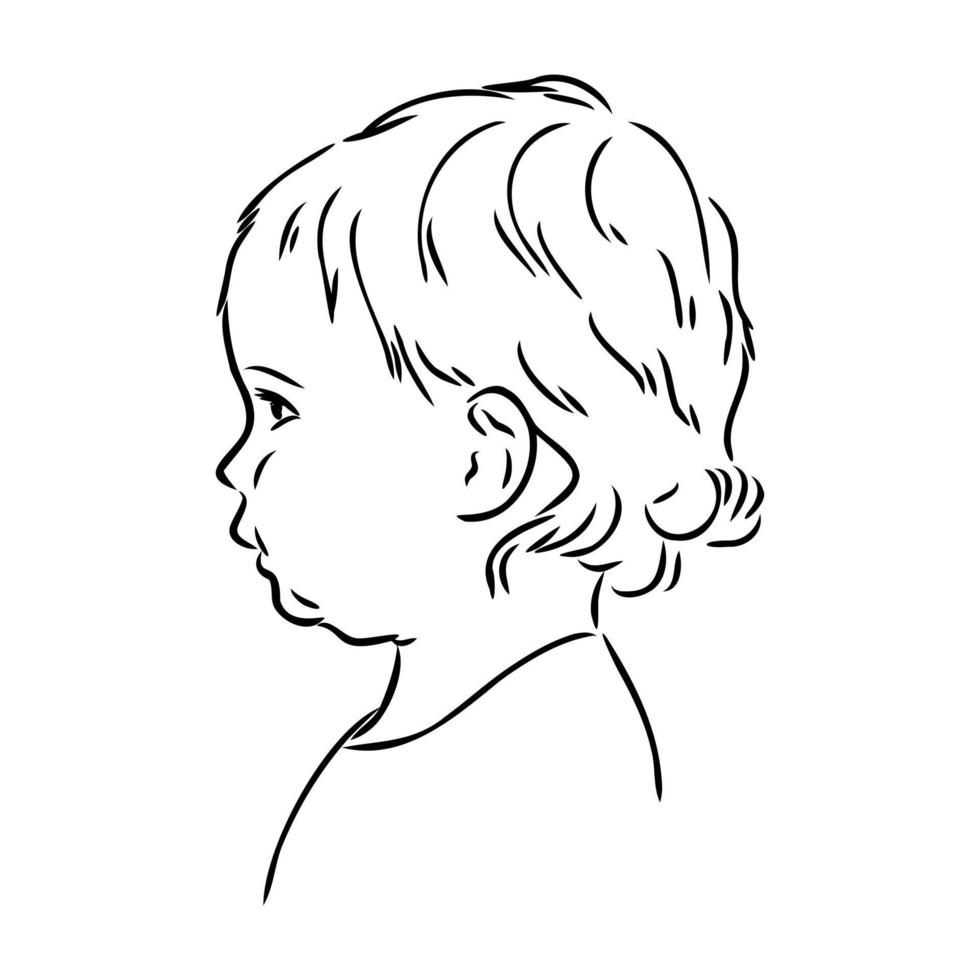 schizzo di vettore del profilo del bambino