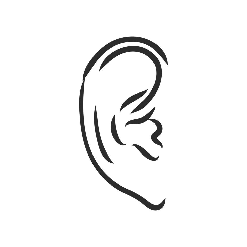 schizzo vettoriale dell'orecchio umano