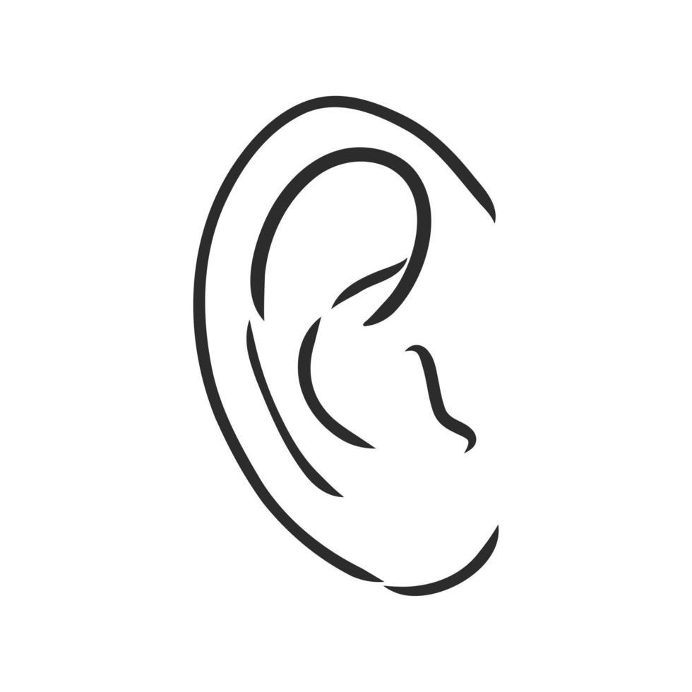schizzo vettoriale dell'orecchio umano
