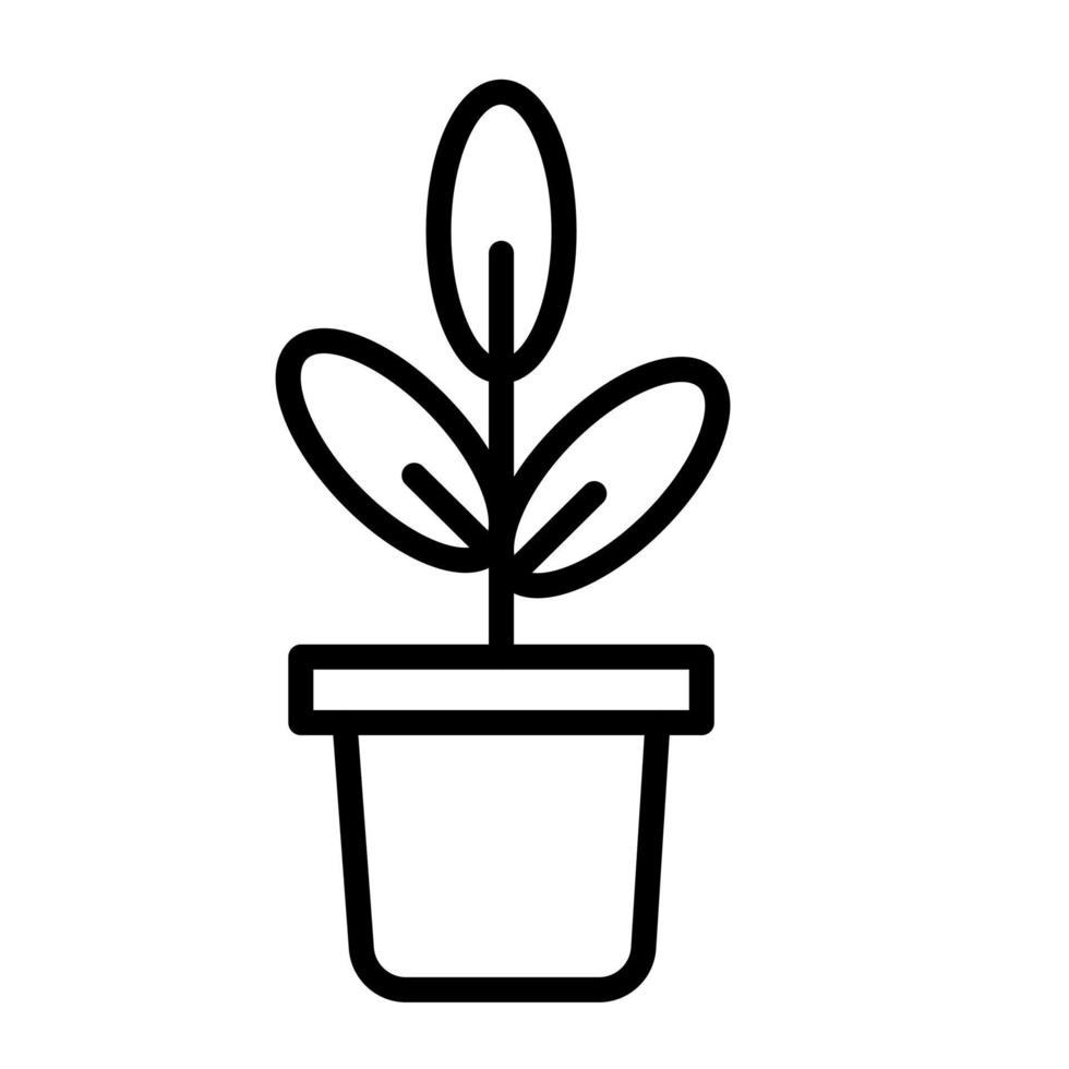 icona della linea del vaso per piante vettore