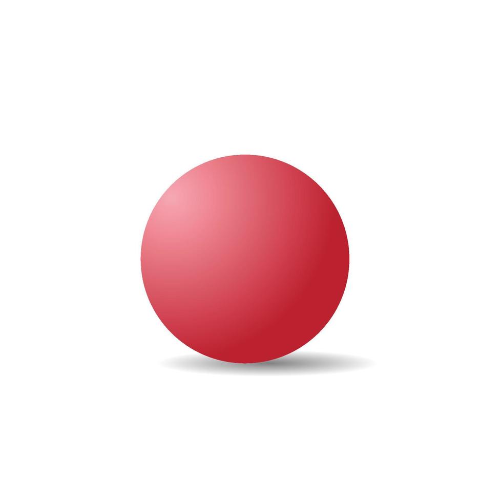 palla rossa su sfondo bianco. delineare percorsi per una facile delineazione. ottimo per modelli, sfondo icona, pulsanti dell'interfaccia. vettore