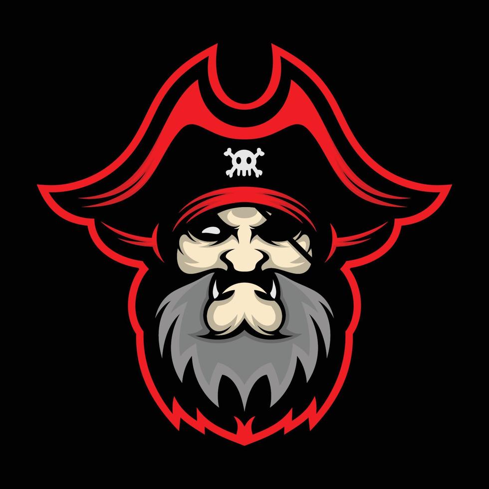 logo della mascotte dei pirati vettore