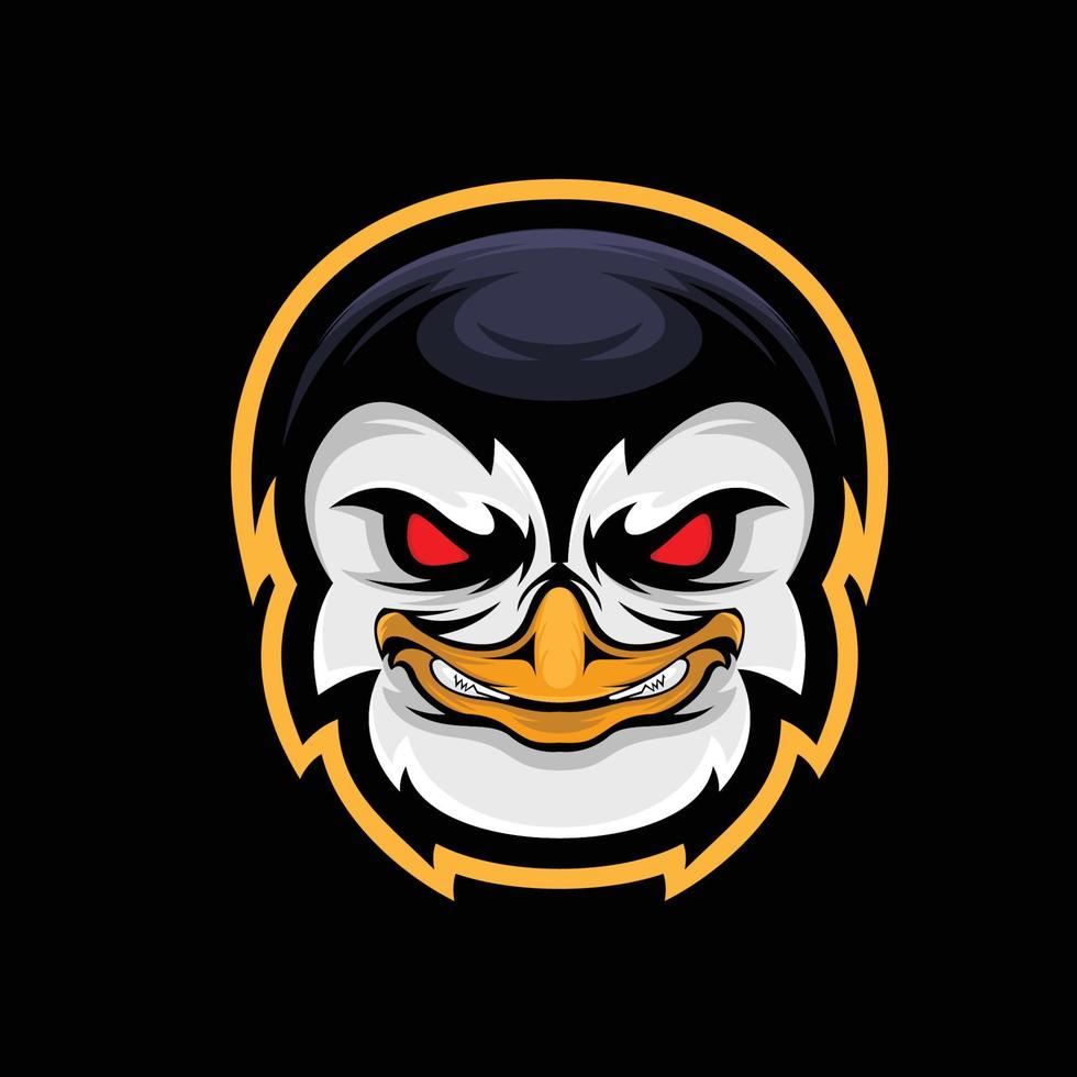 logo della mascotte del pinguino vettore