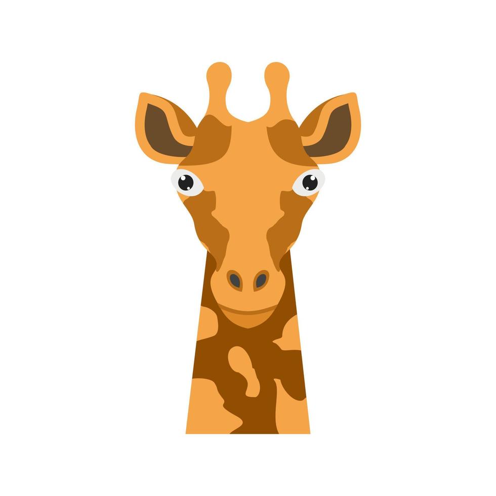 icona di colore piatto faccia giraffa vettore