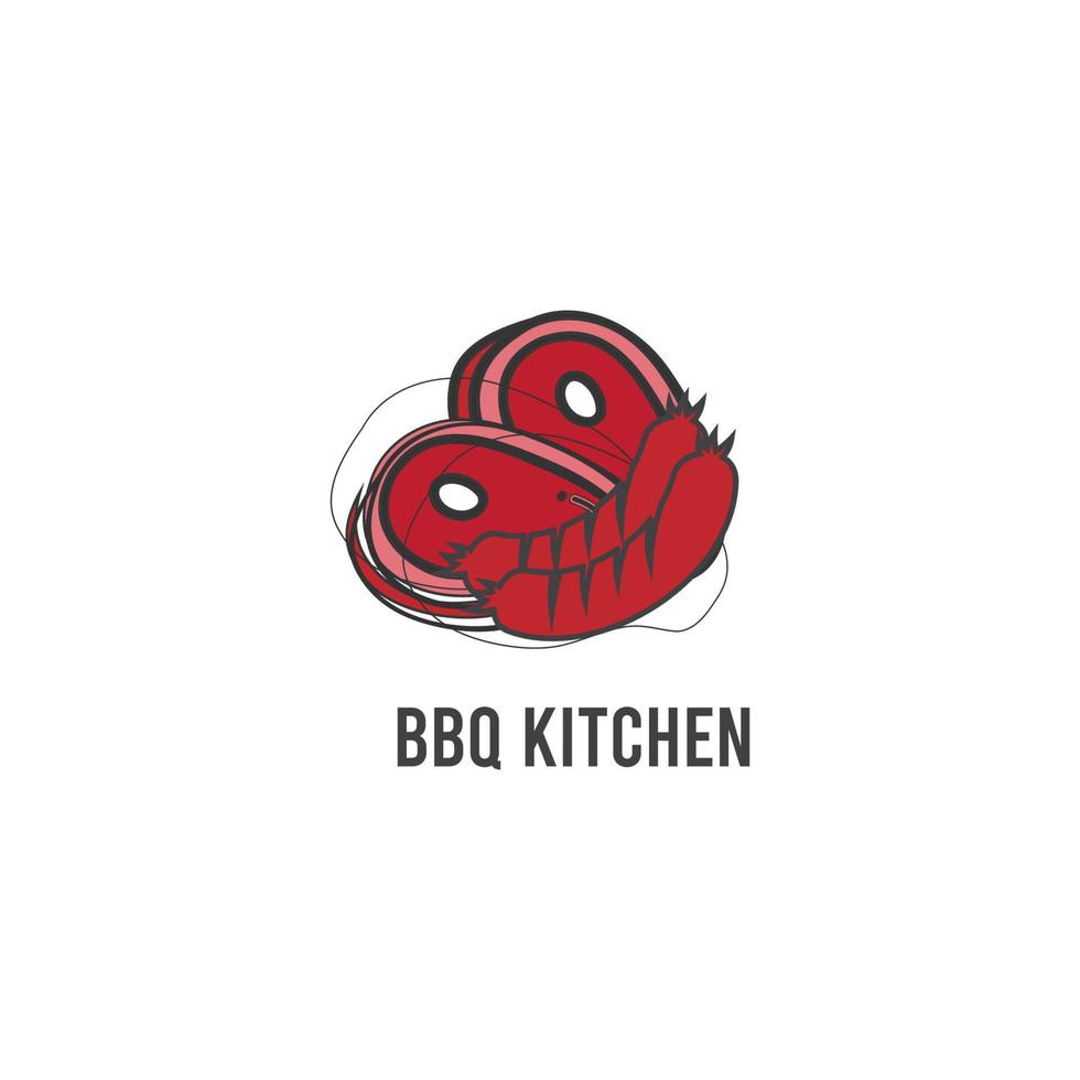 logo del ristorante di carne vettore