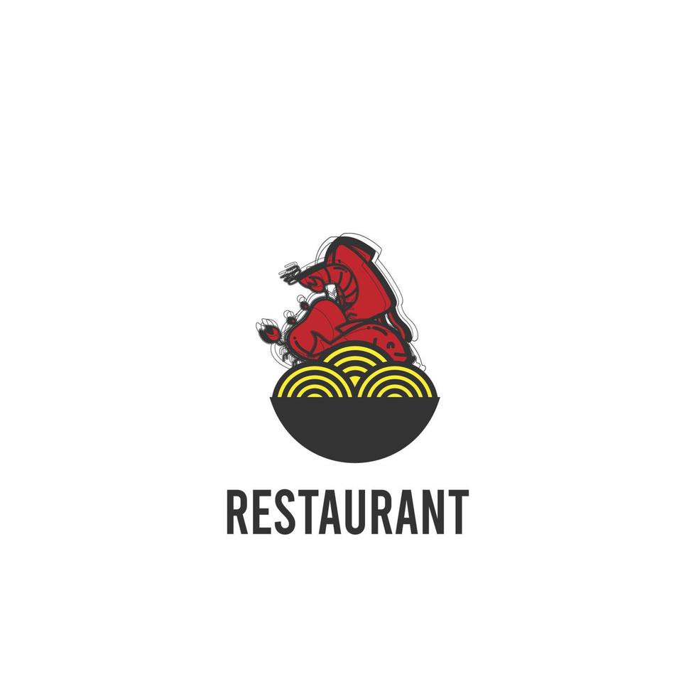 logo del ristorante di pesce vettore