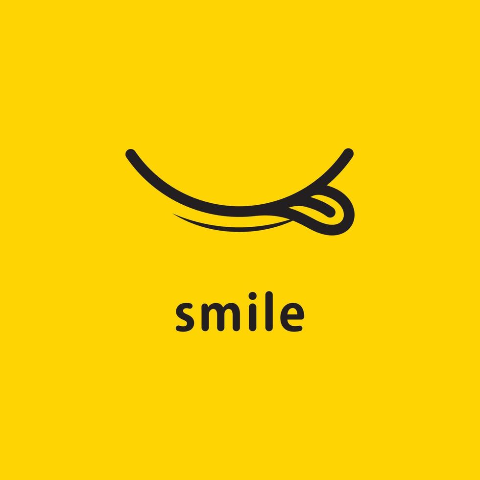 disegno del modello di vettore dell'icona del sorriso in sfondo giallo