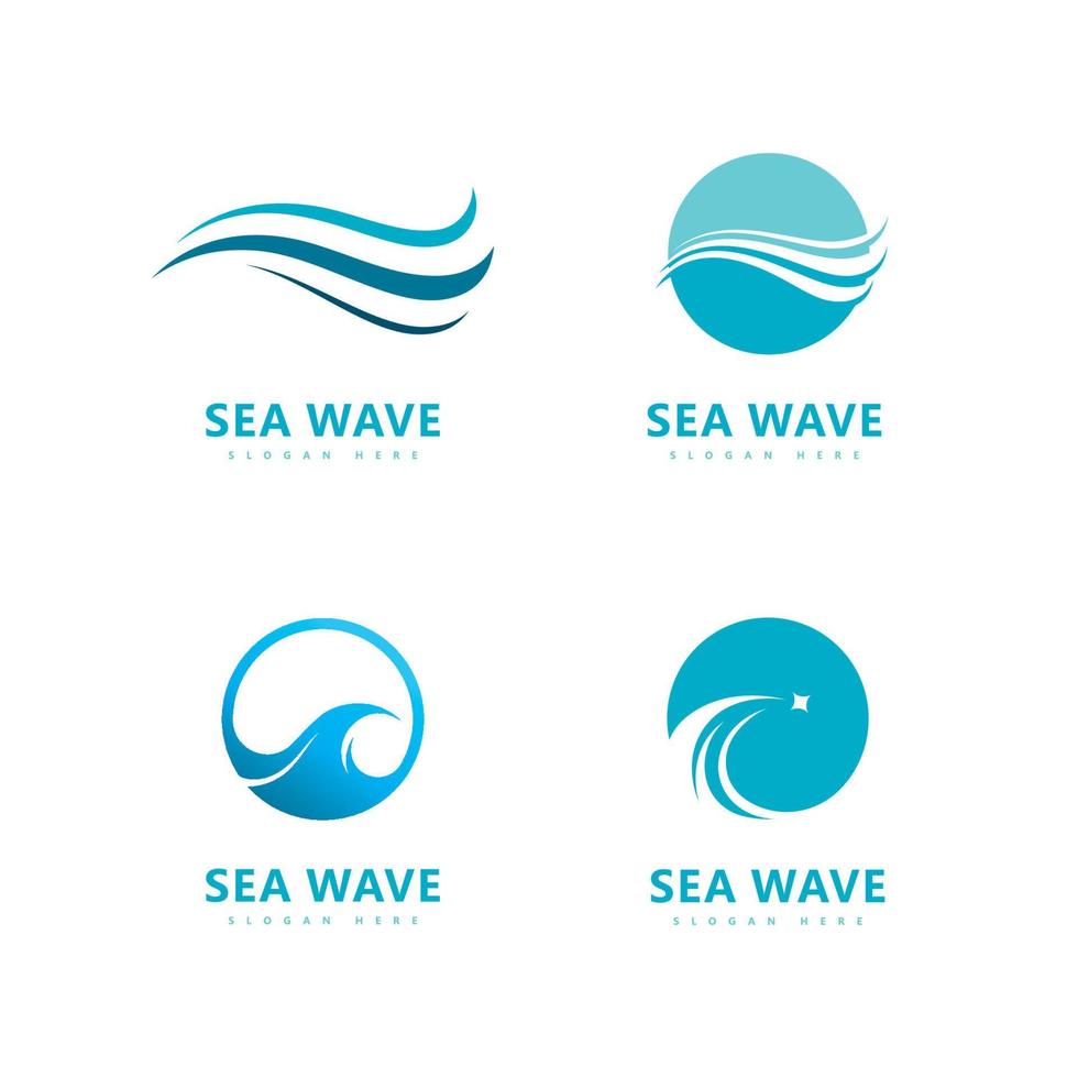 onda logo simbolo acqua onda illustrazione vettoriale design