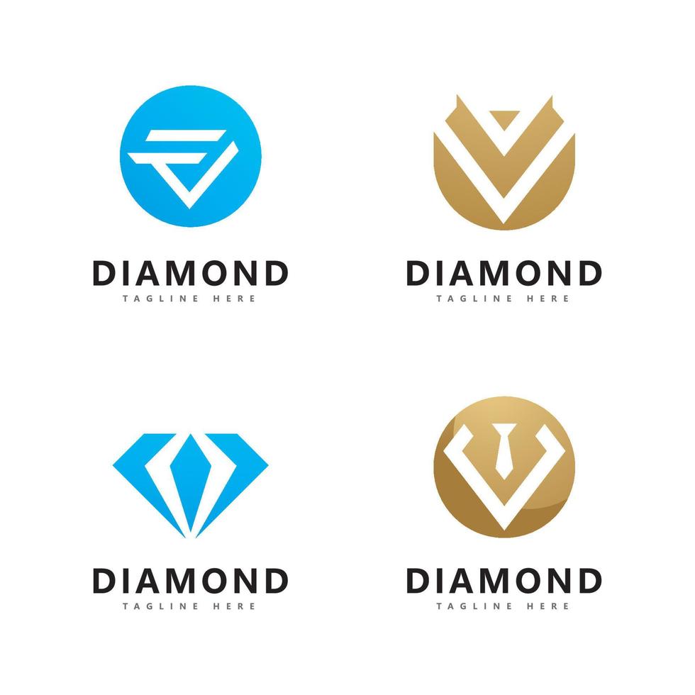 modello di disegno vettoriale logo diamante