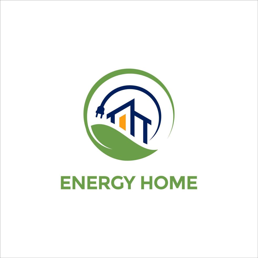 design moderno del logo della casa di energia vettore