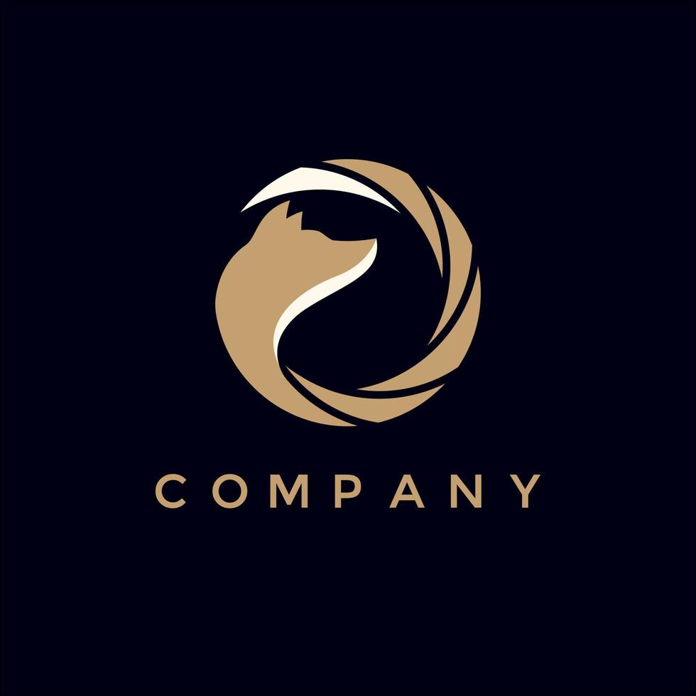 design del logo volpe di lusso vettore