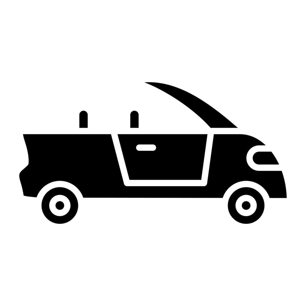 icona della linea di auto convertibili vettore