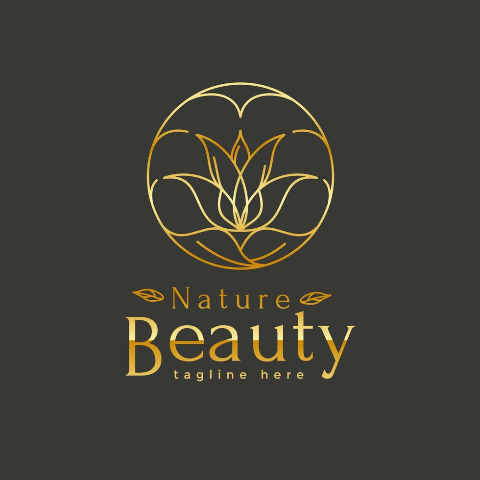 prodotto di bellezza cosmetico naturale e design del logo del salone vettore