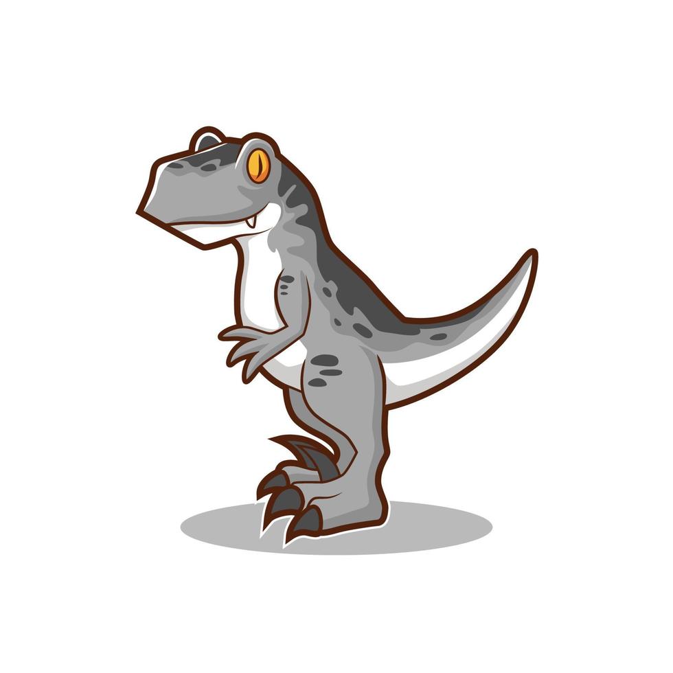 velociraptor simpatico cartone animato illustrazione vettoriale design