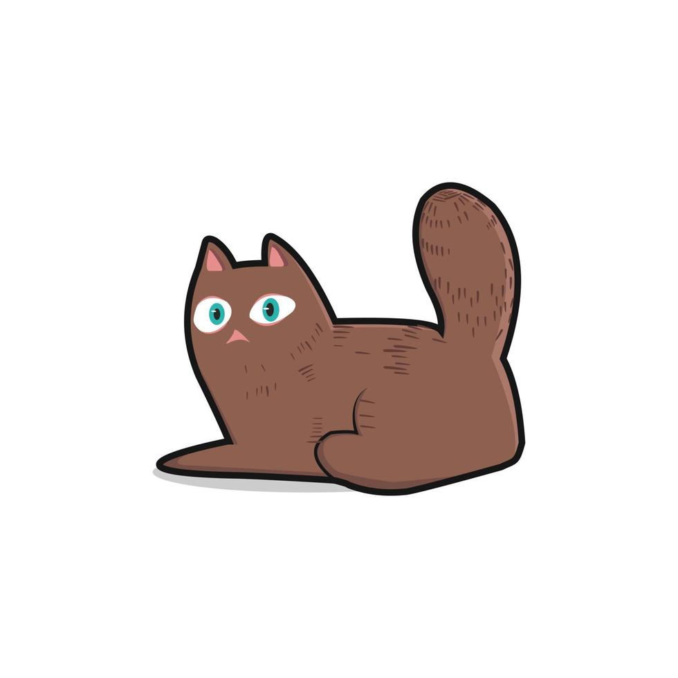 gatto marrone carino illustrazione vettoriale design