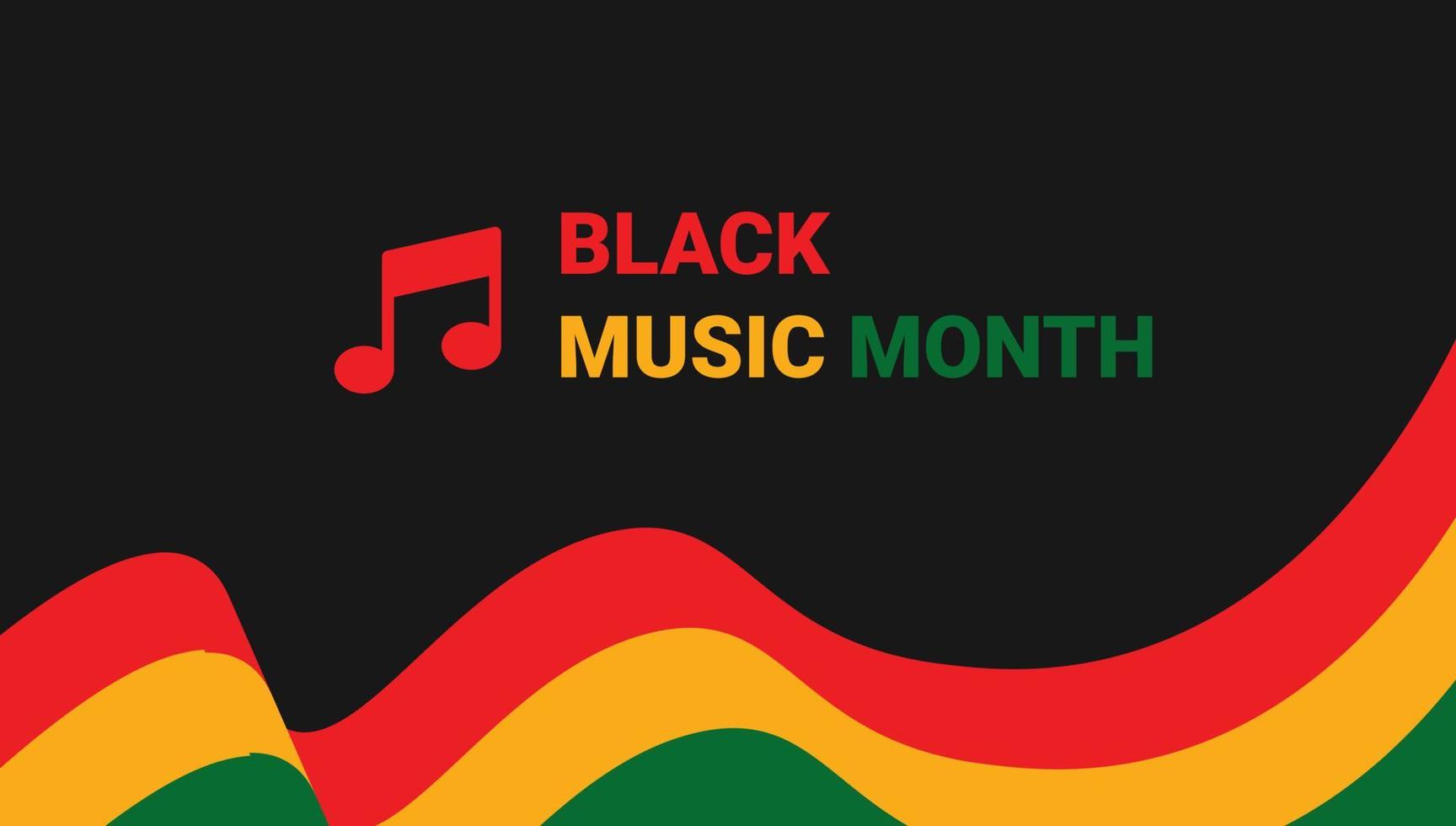 sfondo del mese della musica nera. sfondo del mese della storia nera. mese dell'apprezzamento della musica afroamericana. celebrato annuale negli Stati Uniti. concetto di musica. poster, carta, banner e sfondo. vettore