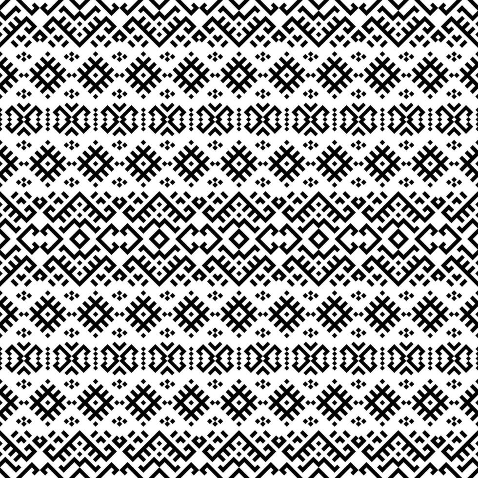 disegno etnico senza cuciture ikat azteco in colore bianco e nero vettore