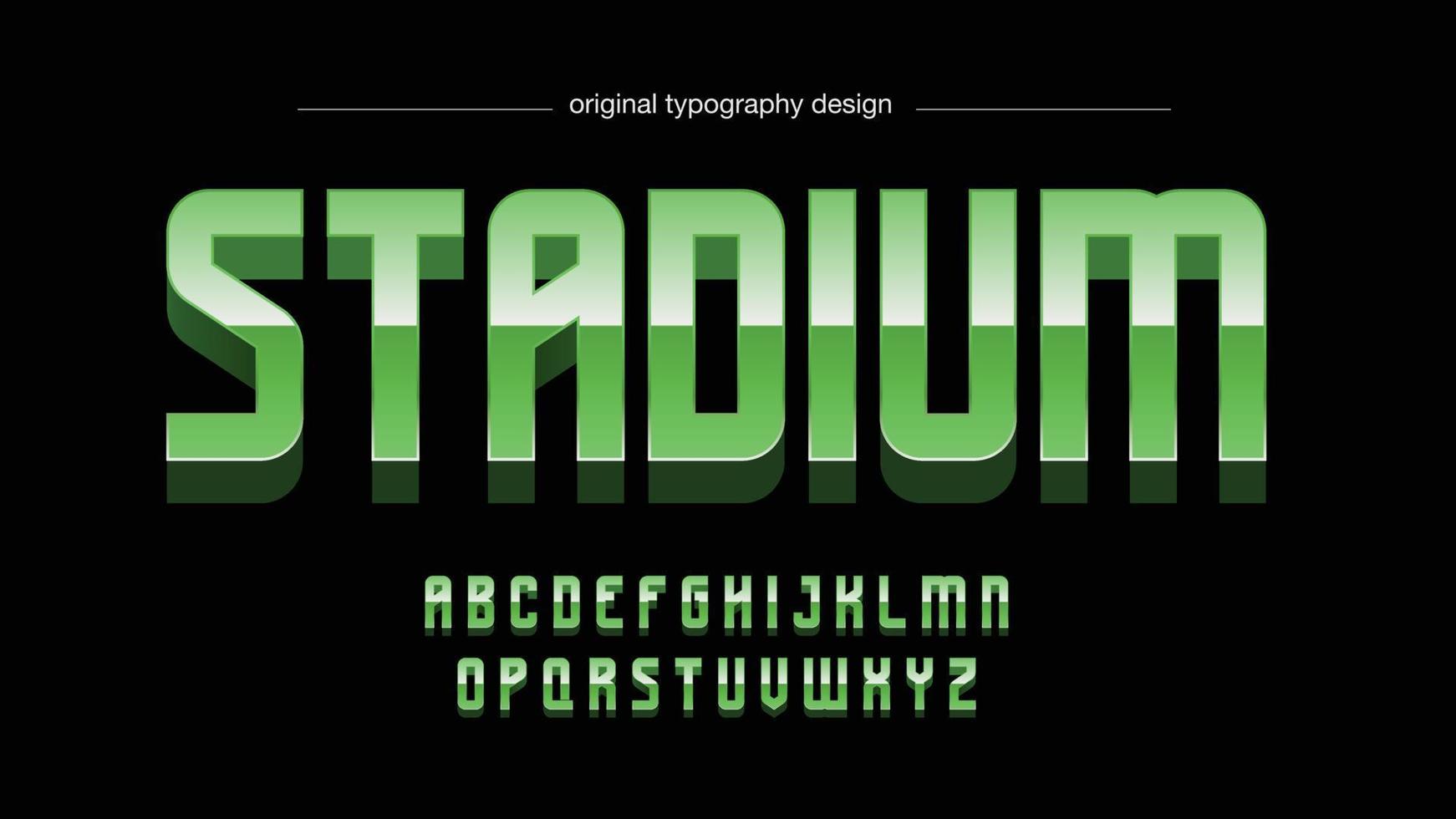 lettere isolate con gradiente metallico maiuscolo 3d verde vettore