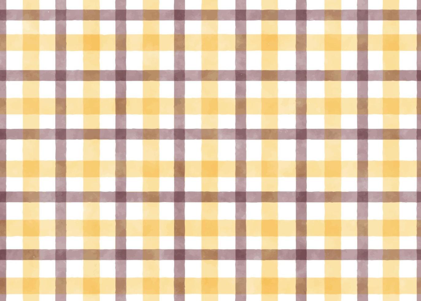 il plaid dell'acquerello giallo e marrone scuro ripete il motivo senza cuciture vettore