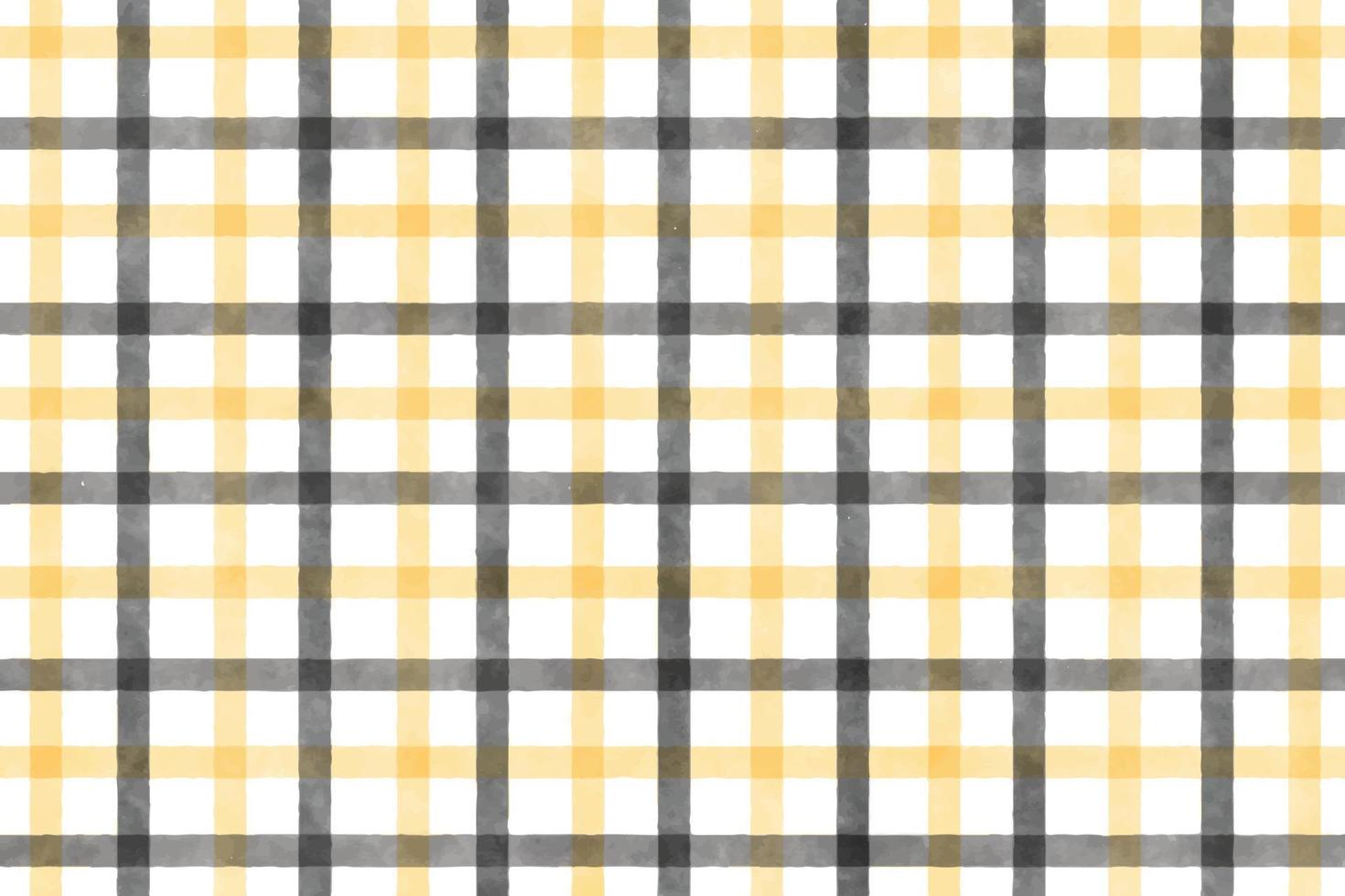 il plaid dell'acquerello nero e giallo ripete il modello senza cuciture vettore