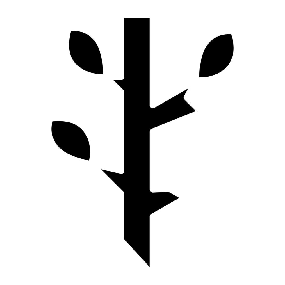 icona del glifo del ramo di albero vettore