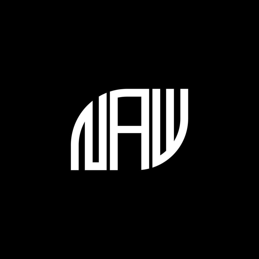 naw lettera logo design su sfondo nero. naw creative iniziali lettera logo concept. disegno della lettera naw. vettore