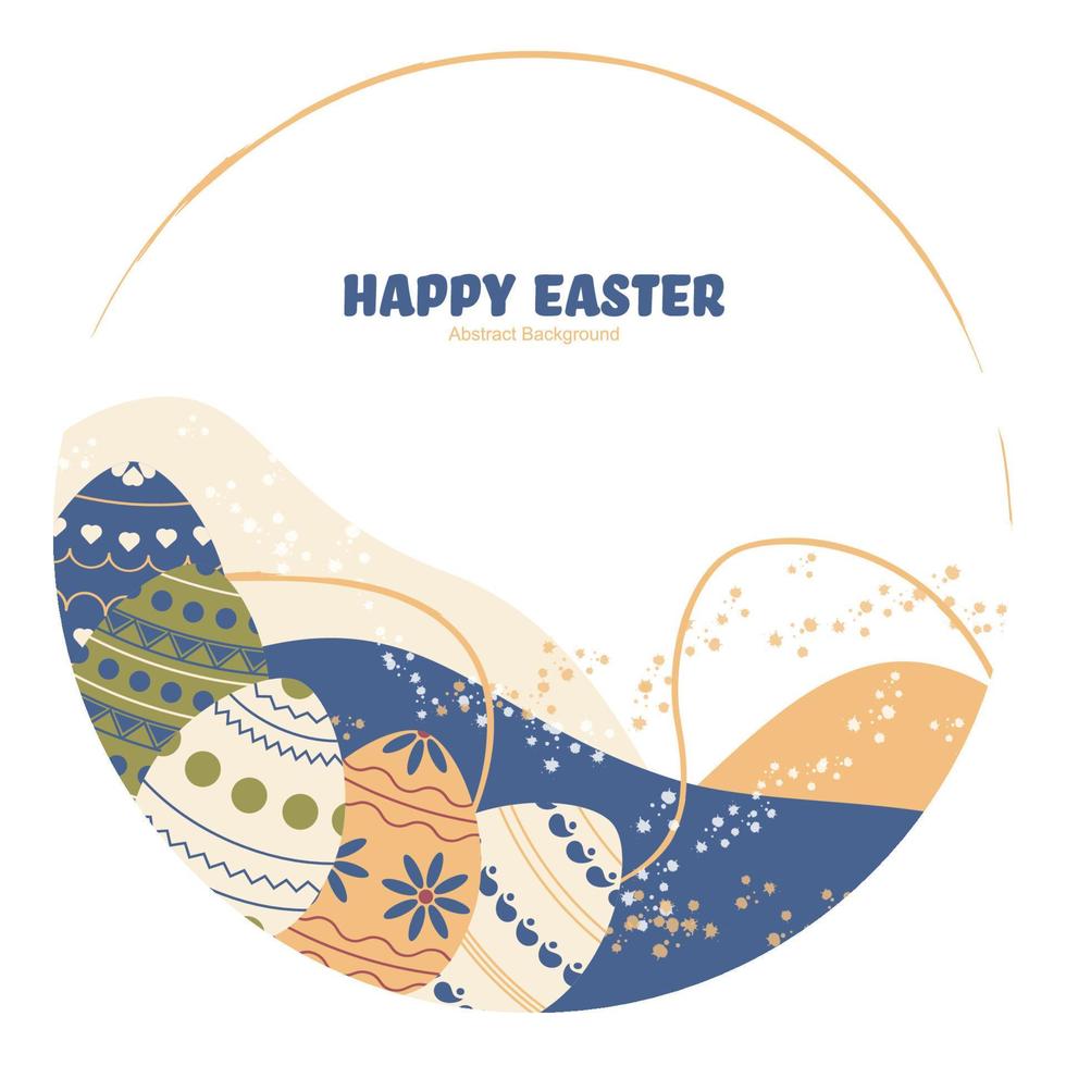 cornice di Pasqua con uova di Pasqua decorative e sfondo astratto vettore
