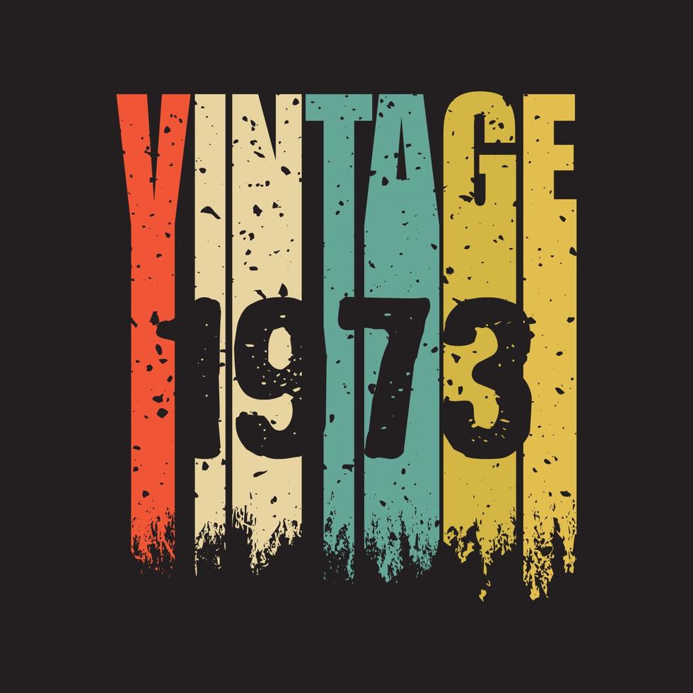 1973 design vintage t-shirt retrò, vettore