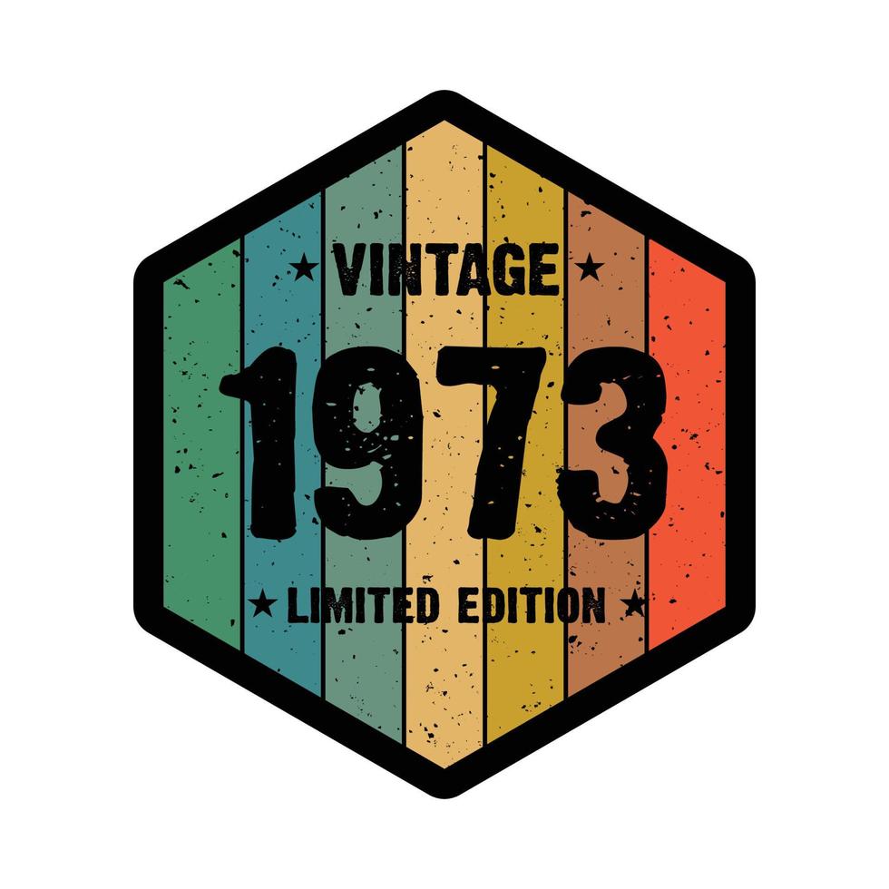 1973 design vintage t-shirt retrò, vettore