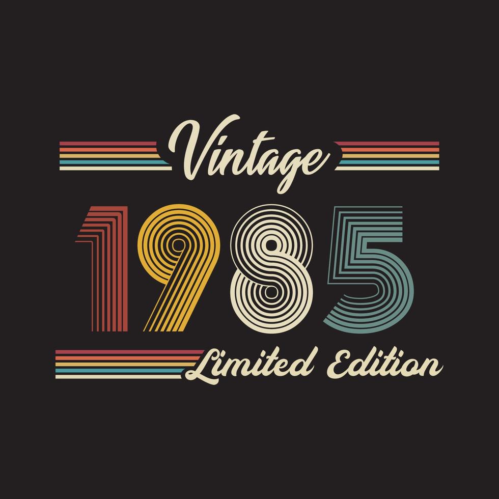 1985 vintage retrò in edizione limitata t-shirt design vettoriale