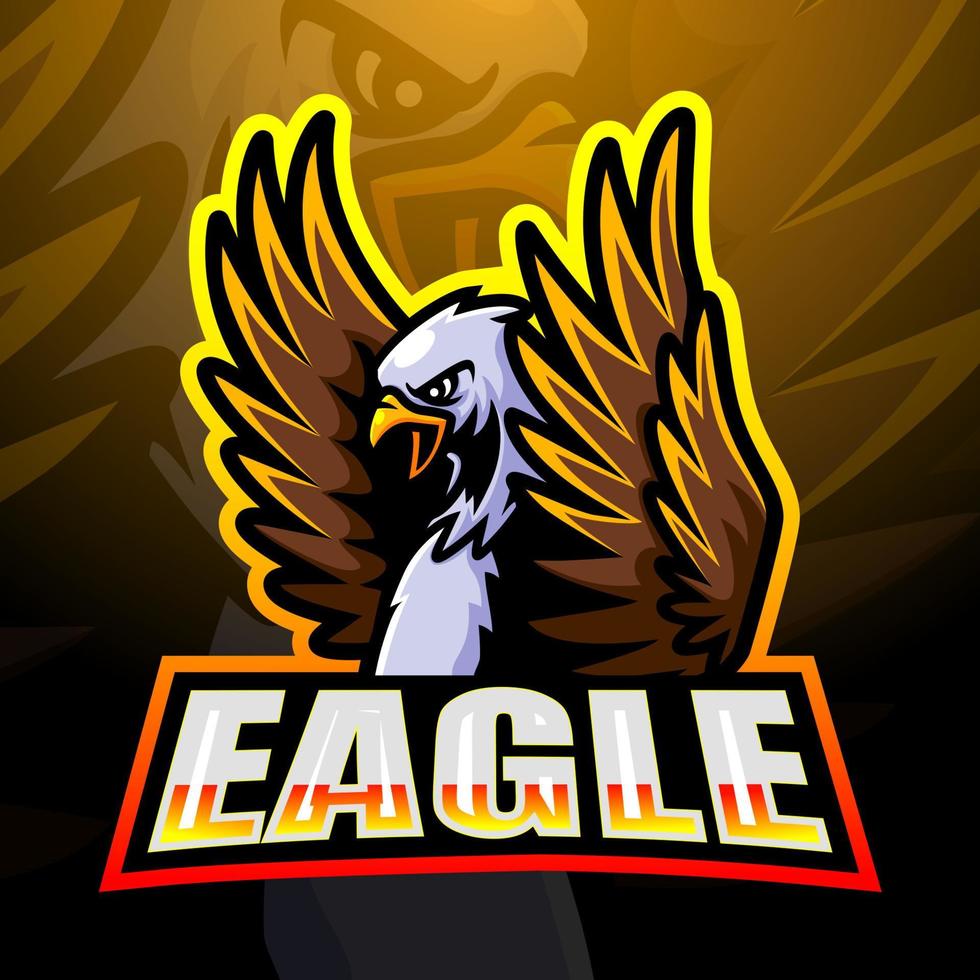 design del logo esport della mascotte dell'aquila vettore