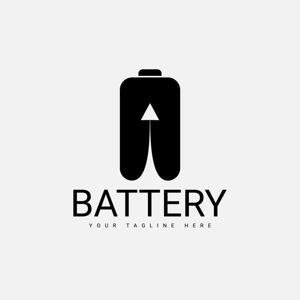 design del logo della batteria con una combinazione di icone di aeromobili vettore