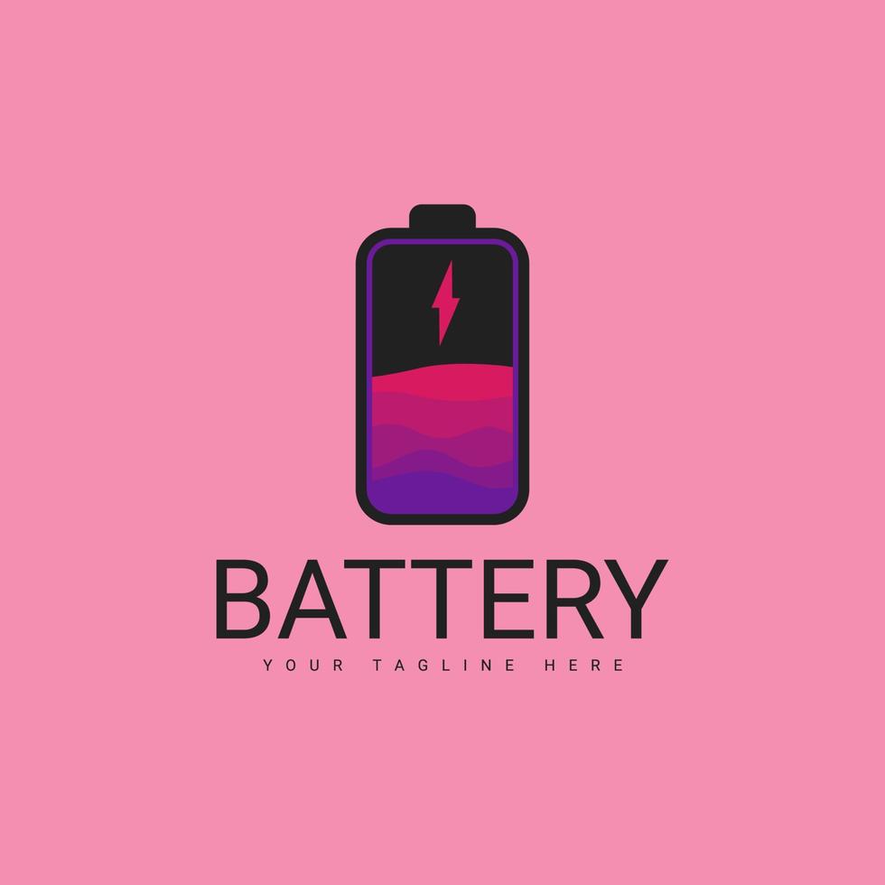 icona della batteria per i moderni design del logo aziendale elettronico, modelli vettoriali di logo