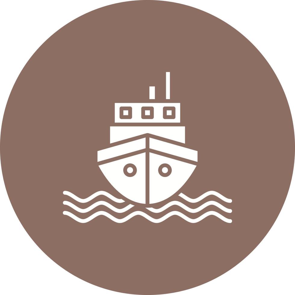 icona del bakground del cerchio del glifo della barca vettore
