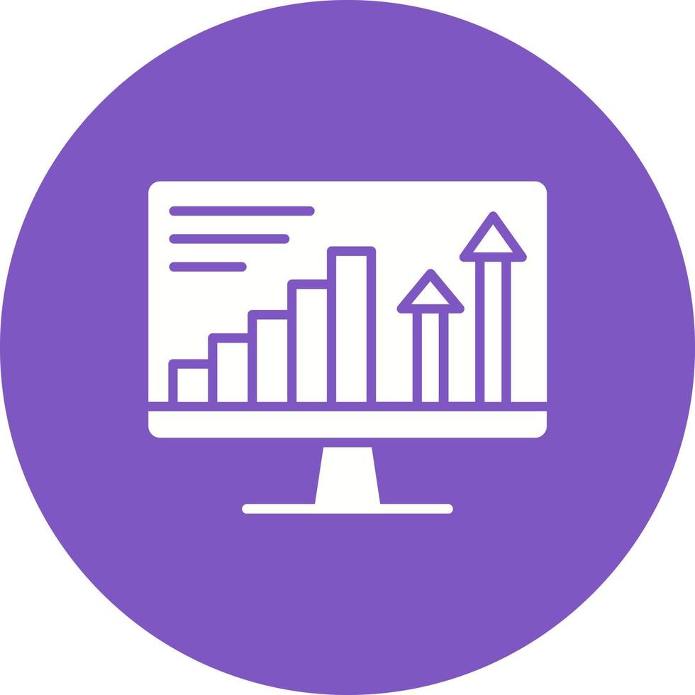 icona di bakground del cerchio del glifo delle statistiche del sito web vettore