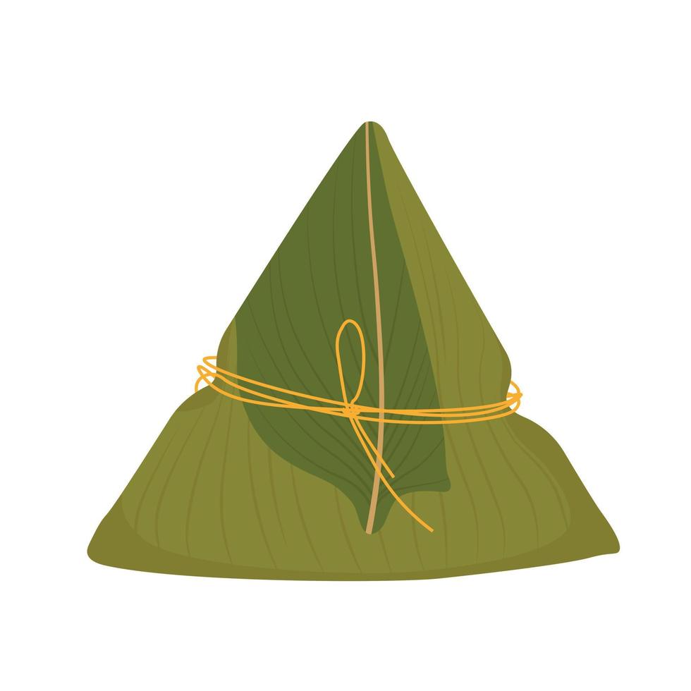 zongzi. gnocco di riso per il festival di duanwu del festival cinese tradizionale della barca del drago. gnocco di riso appiccicoso. illustrazione di riserva di vettore. Isolato su uno sfondo bianco. vettore