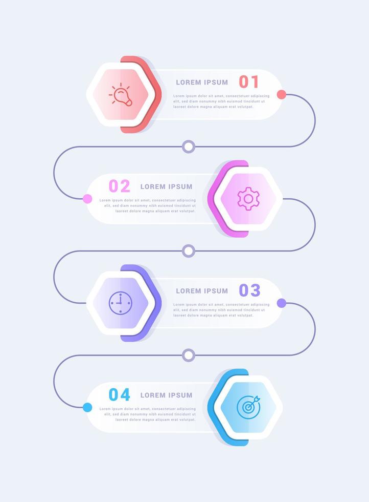 modello di infografica aziendale con quattro passaggi vettore