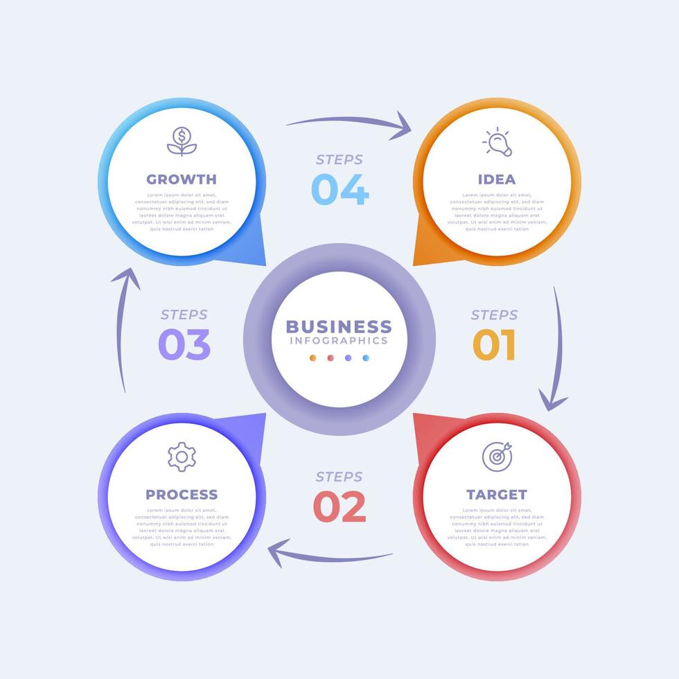 modello di infografica circolare aziendale professionale vettore