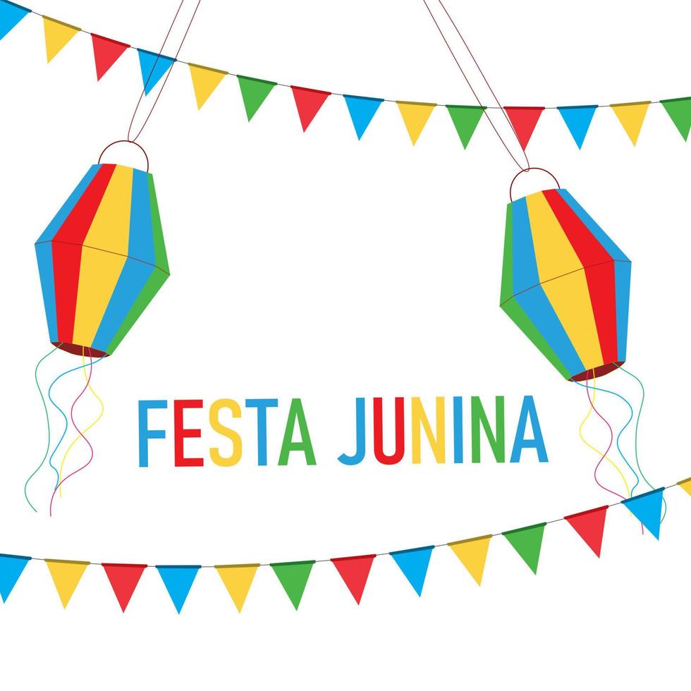 festival junina brasile con illustrazione di palloncini vettore