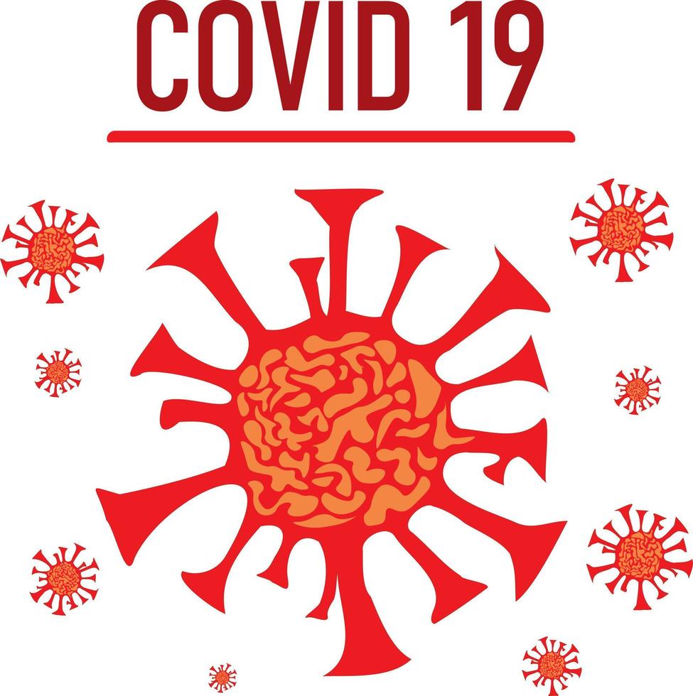 disegno dell'illustrazione del virus covid 19 vettore