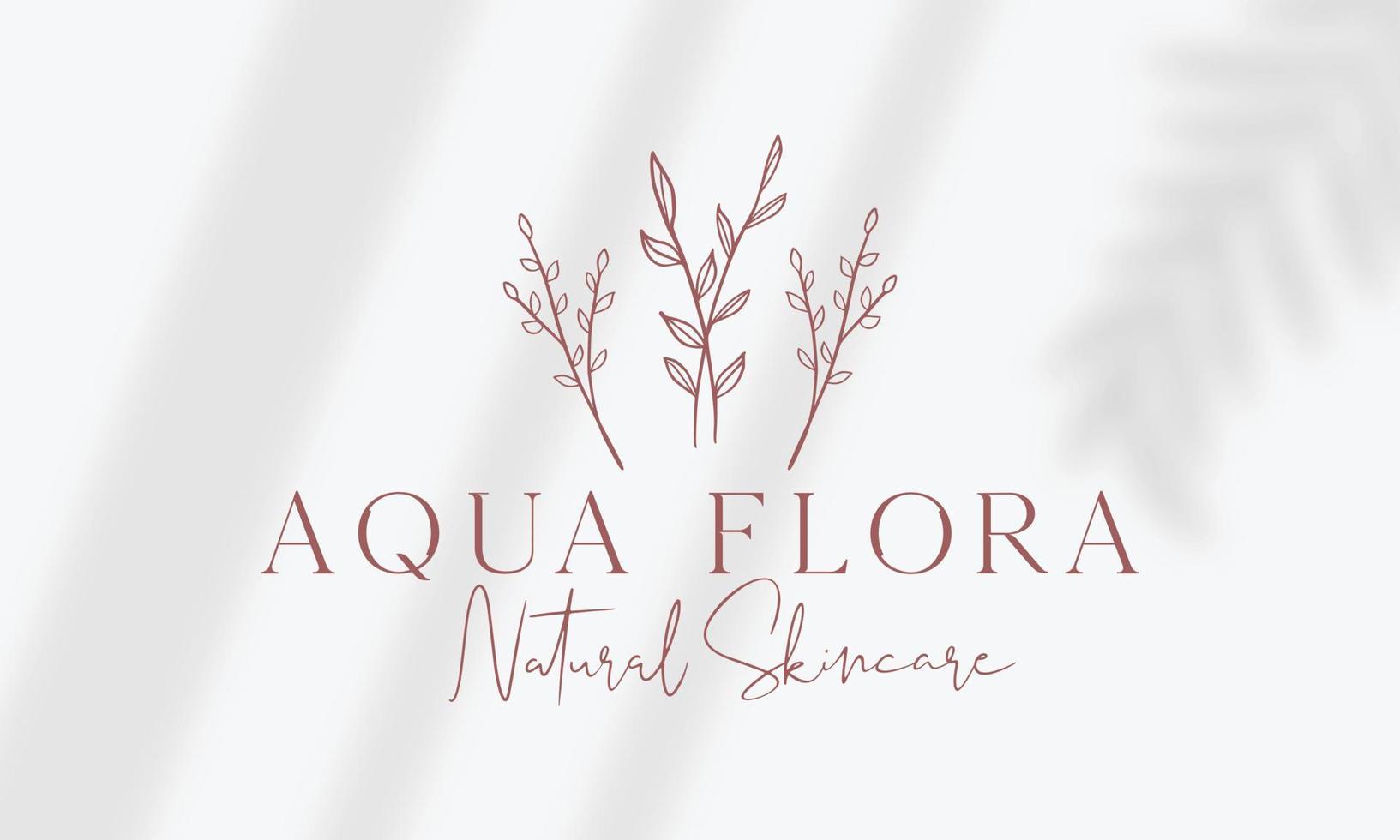 logo disegnato a mano di elemento floreale botanico con fiori selvatici e foglie. logo per spa e salone di bellezza, boutique, negozio biologico, matrimonio, designer floreale, interni, fotografia, cosmetici. vettore