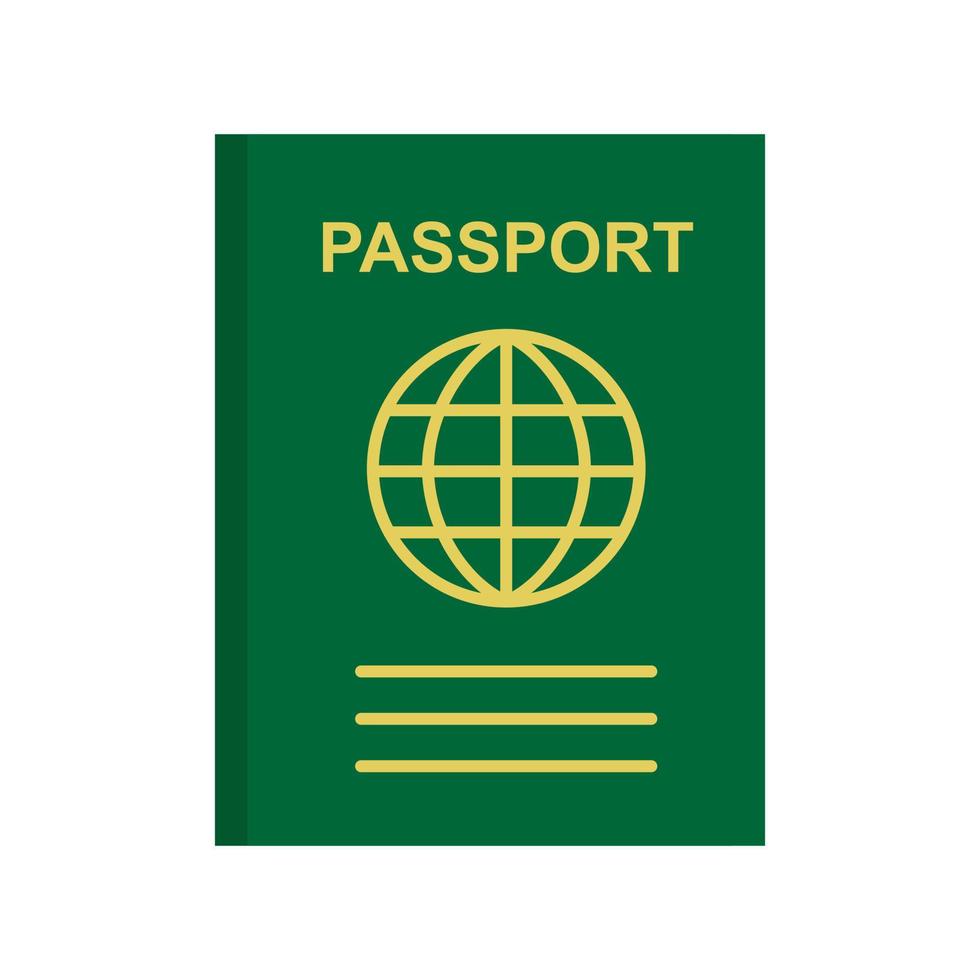 icona del colore piatto del passaporto vettore