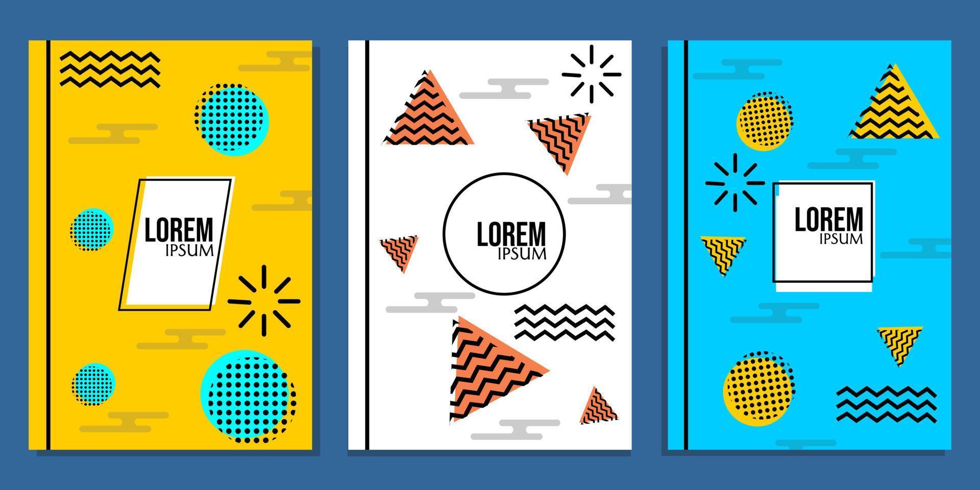 copertina del libro in stile design piatto con ornamenti geometrici. utilizzato per sfondi di presentazione, copertine e riviste vettore
