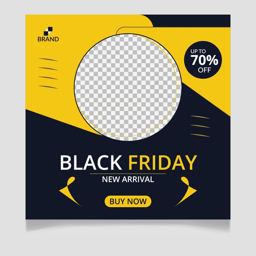 modello di post sui social media di nuovo arrivo di vendita del black friday vettore