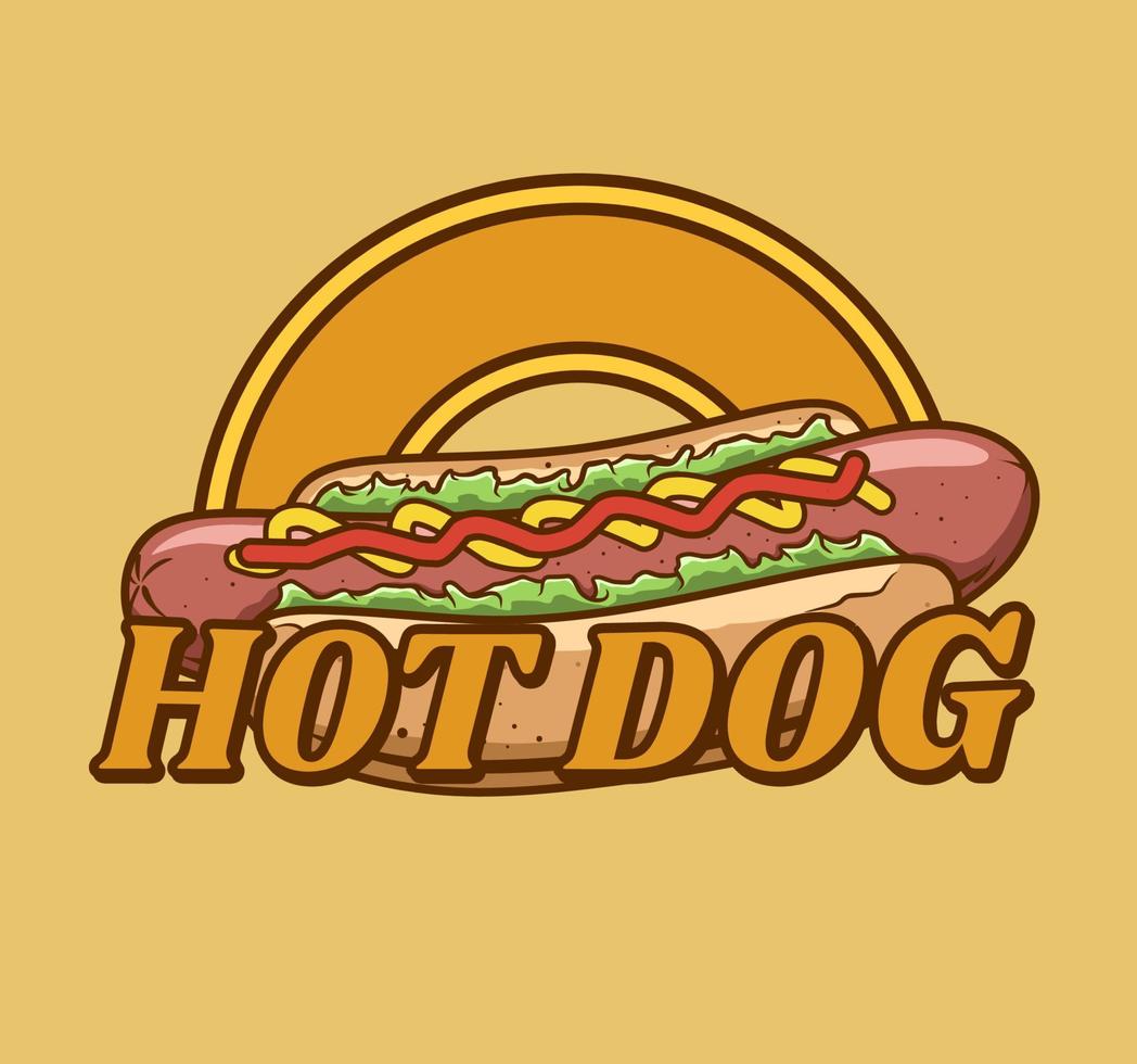 concetto di logo del negozio di hot dog vettore