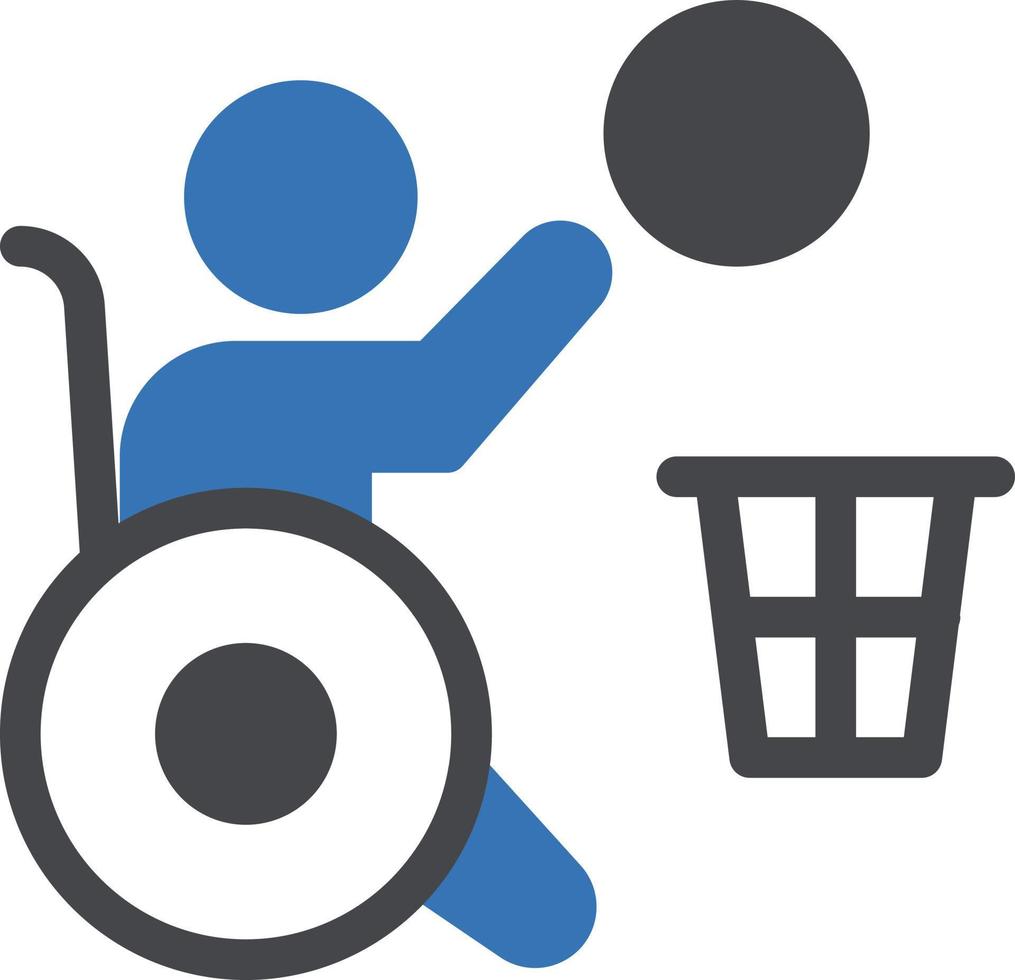 illustrazione vettoriale di basket in sedia a rotelle su uno sfondo. simboli di qualità premium. icone vettoriali per il concetto e la progettazione grafica.
