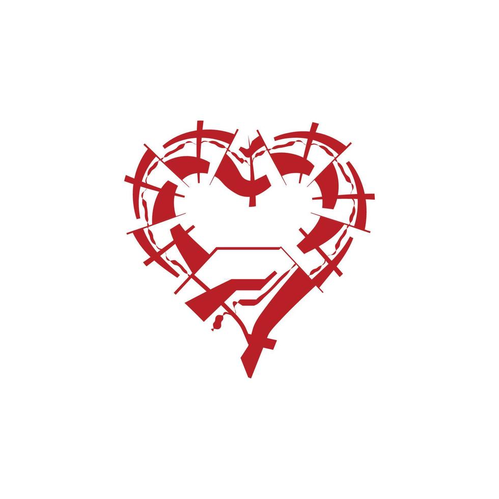 modello di progettazione dell'icona di amore rosso vettore
