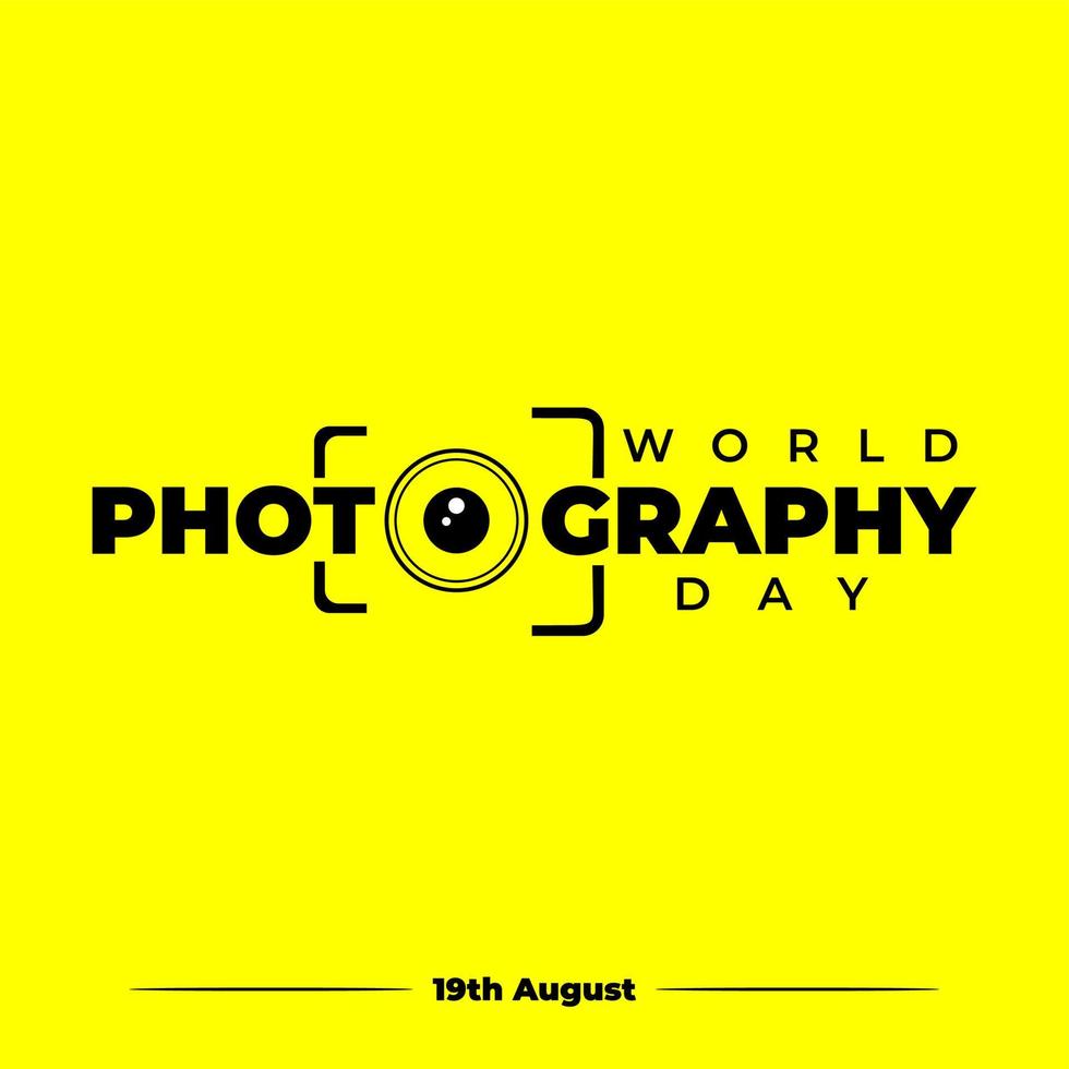 giornata mondiale della fotografia, design perfetto, illustrazione vettoriale e testo.